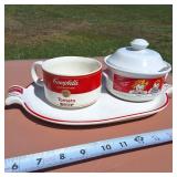 1994 Campbells soup collection (Vintage) Two soup bowls with Campbells tray