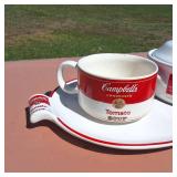 1994 Campbells soup collection (Vintage) Two soup bowls with Campbells tray