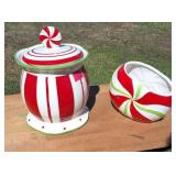 Ceramic cookie jar and candy dish  matching set