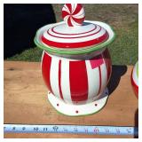Ceramic cookie jar and candy dish  matching set