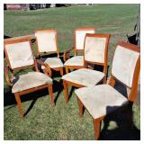 Lot of (5) Wooden Padded Chairs for dining set