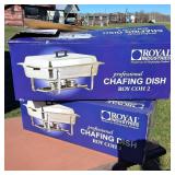 NSF Chafing Dish (NIB) Food and water Pan lot of (2)  Royal Industries Stainless 8Qt