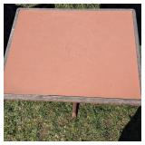 Nice Wooden table with metal stand: 30 x 24 inch top, 29 inches tall