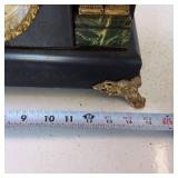 Vintage Ornate Mantel Alarm Clock with Key - Real Wood