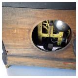 Vintage Ornate Mantel Alarm Clock with Key - Real Wood