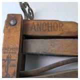Anchor Brand Antique Laundry Clothes Ringer - Wooden and Cast Iron - Made June 20th, 1898