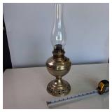 Vintage 21 inch high B&H Kerosene Oil Lamp made of ornate metal from June 2nd, 1896