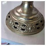 Vintage 21 inch high B&H Kerosene Oil Lamp made of ornate metal from June 2nd, 1896