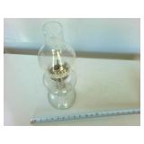 Vintage Kerosene Lamp 18 inches tall  glass with brass wick holder