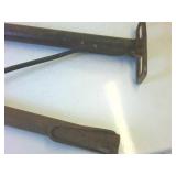 Two Vintage Bike Air Pumps with wooden handles