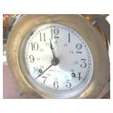 Vintage Seth Thomas Brass Mantel Clock with Key  Made in USA  wall mount, too.