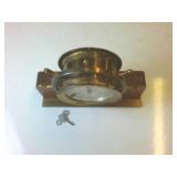 Vintage Seth Thomas Brass Mantel Clock with Key  Made in USA  wall mount, too.