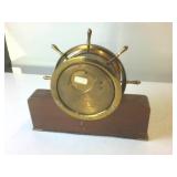 Vintage Seth Thomas Brass Mantel Clock with Key  Made in USA  wall mount, too.