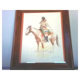Vintage 1956 Penn Prints, NY. Frederic Remington (1861-1909) Man on Horse A Breed