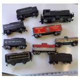 Vintage Tin Railroad Cars (O gauge) including Locomotive Engine and cars to caboose!