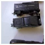 Vintage Tin Railroad Cars (O gauge) including Locomotive Engine and cars to caboose!
