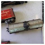 Vintage Tin Railroad Cars (O gauge) including Locomotive Engine and cars to caboose!
