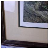 Large Framed Numbered Print by JB Williams Deer and Fawn