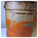 Rare Vintage Auto King Motor Oil Metal 5 Gallon Can