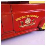 Vintage Authentic Wyandotte Fire Dept. Ride On Kid