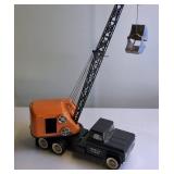 Vintage Mobile Crane Toy Truck Structo Crane Bucket works! Crane swivels! Made in USA
