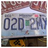 Lot of (5) misc. Missouri License Plates (embossed)