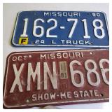 Lot of (5) misc. Missouri License Plates (embossed)