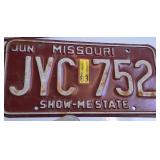 Lot of (5) misc. Missouri License Plates (embossed)