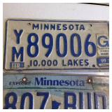 Vintage Embossed Minnesota License Plates BUD