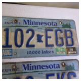 Vintage Embossed Minnesota License Plates BUD