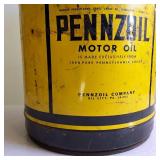 Vintage PENNZOIL  5 gal metal oil can  safe lubrication