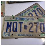 4 pairs of matching MN License Plates (Embossed pre-2000) 8 plates total in this lot