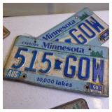 4 pairs of matching MN License Plates (Embossed pre-2000) 8 plates total in this lot