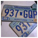 4 pairs of matching MN License Plates (Embossed pre-2000) 8 plates total in this lot