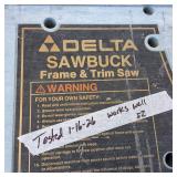 Delta Saw Buck Portable Frame and Trim Saw  has wheels