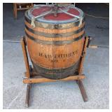 Hawthorne #3 Antique Wooden Barrel Butter Churn from late 1800s (Authentic)