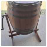 Hawthorne #3 Antique Wooden Barrel Butter Churn from late 1800s (Authentic)