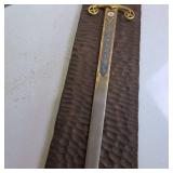 Toledo San Fernando Sword mounted to wooden back