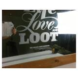 Captain Morgan Wood framed Mirror "Love Loot" 34 x 30 inches.