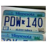 Lot of (8) total Minnesota Embossed License Plates from the 1990