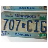 Lot of (8) total Minnesota Embossed License Plates from the 1990