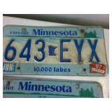 Lot of (8) total Minnesota Embossed License Plates from the 1990