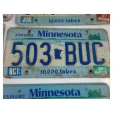 Lot of (8) total Minnesota Embossed License Plates from the 1990