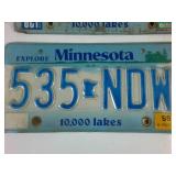 Lot of (8) total Minnesota Embossed License Plates from the 1990