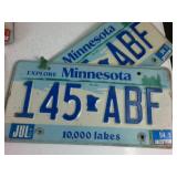 Lot of (8) total Minnesota Embossed License Plates from the 1990