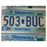 Lot of (9) Minnesota Embossed License Plates