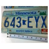 Lot of (9) Minnesota Embossed License Plates