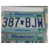 Lot of (9) Minnesota Embossed License Plates