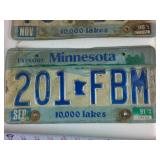 Lot of (9) Minnesota Embossed License Plates