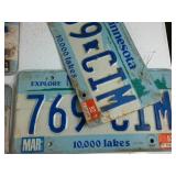 Lot of (9) Minnesota Embossed License Plates
